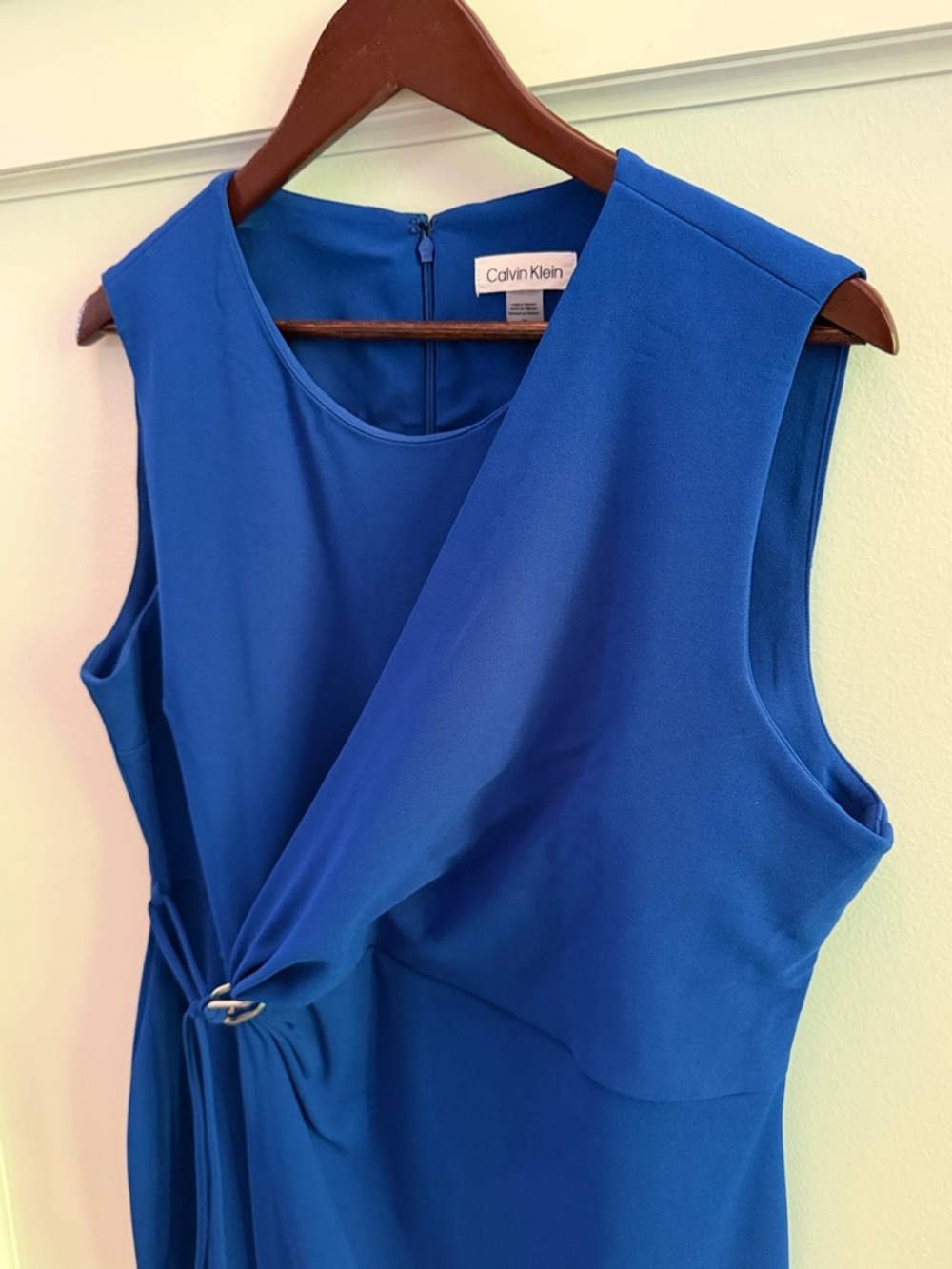 Calvin Klein Bold Blue Knot Accent Sheath Midi Dress • Sleeveless • Size16 • GPC - Picture 6 of 14